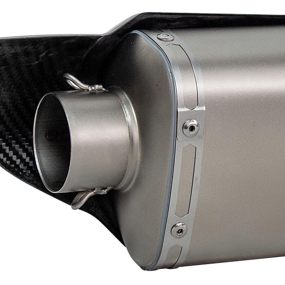R7 Stainless Steel Motorcycle Scooter Exhaust with Carbon Cover, 51MM