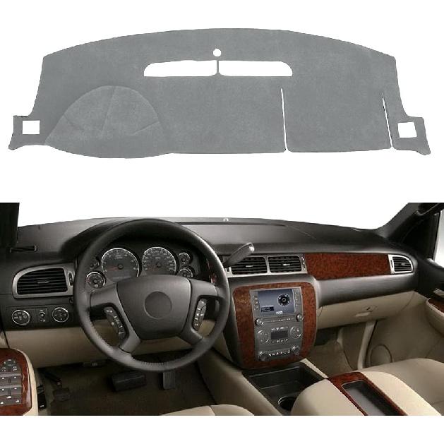 

Dash Cover Mat Fit for 2007-2014 GMC Yukon,2007-2013 Chevy Chevrolet Silverado 1500 LTZ/Avalanche/Suburban,07-14 Tahoe, Dashboard Cover Carpet Pad темно-серого