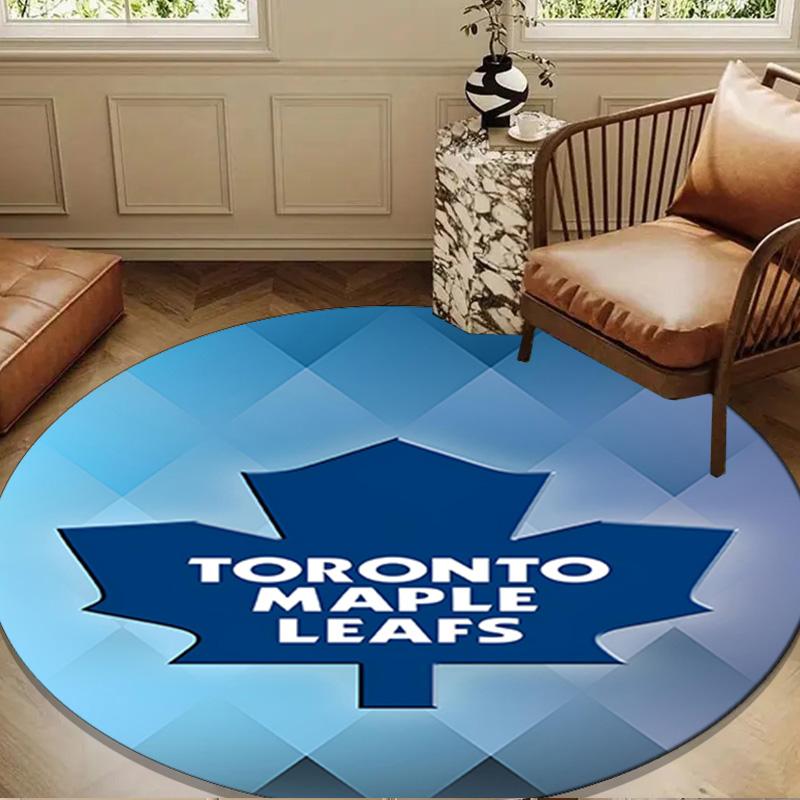 Toronto Leafs Hockey Round Rug for Livingroom,Bedroom, Palyroom, Chair Rug, Area rug, Circle Carpet, Large Size Decor Fan Christmas gift