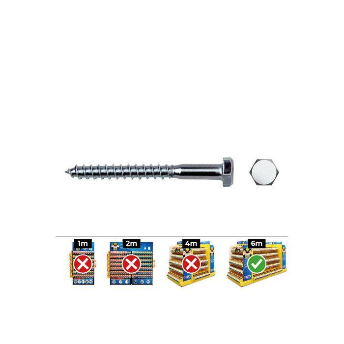 Vis à bois - CELO - Zèle 9890571 - 8 x 90 mm - Galvanisé - Hexagonale