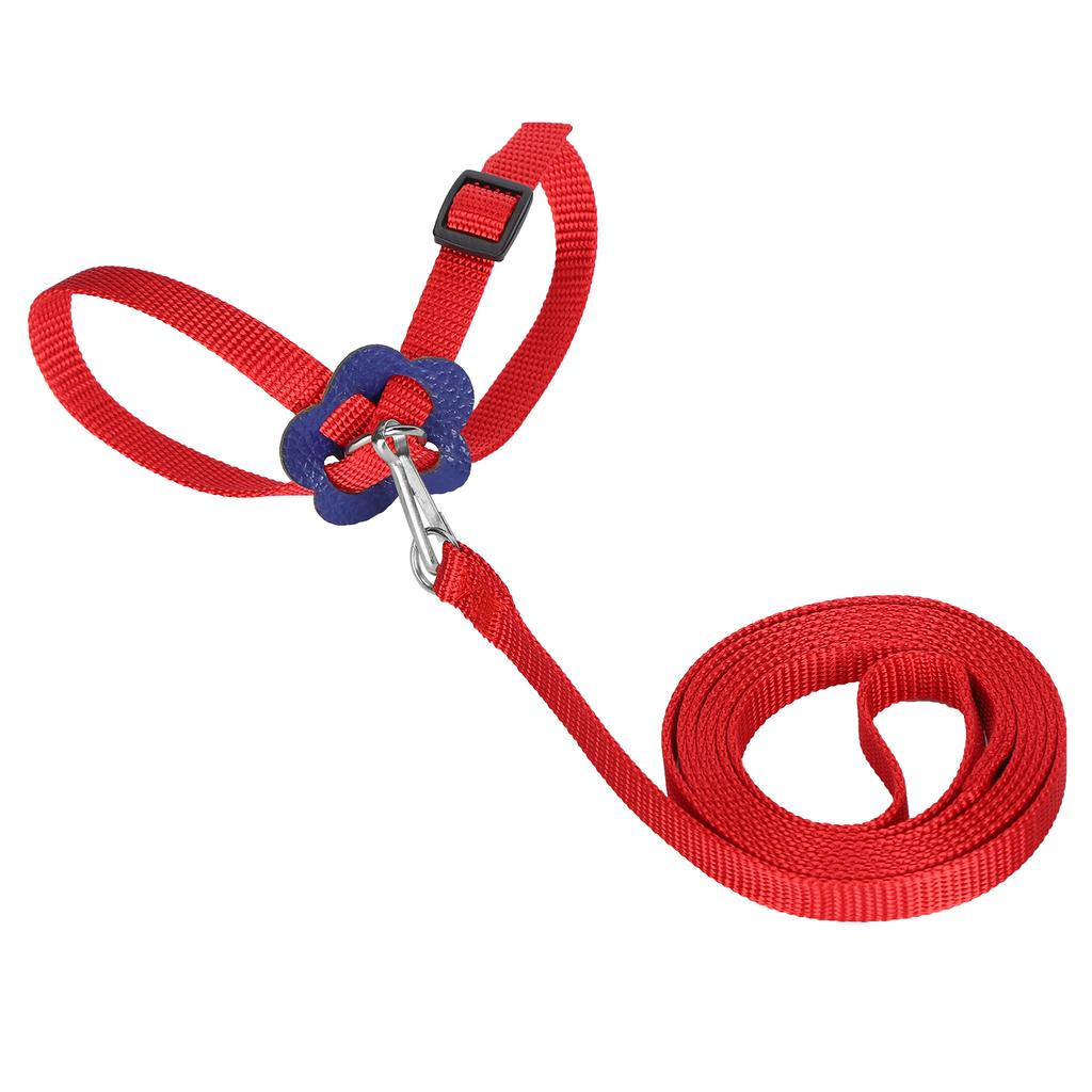 Coleira para Pássaros Corda para Papagaio Ajustável Pássaros Nylon Corda Anti-Mordida para Treino ao Ar Livre(vermelho )