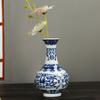 Mini Celadon Blue & White Porcelain Wall Vase: Small Hydroponic Flower Holder Ornament