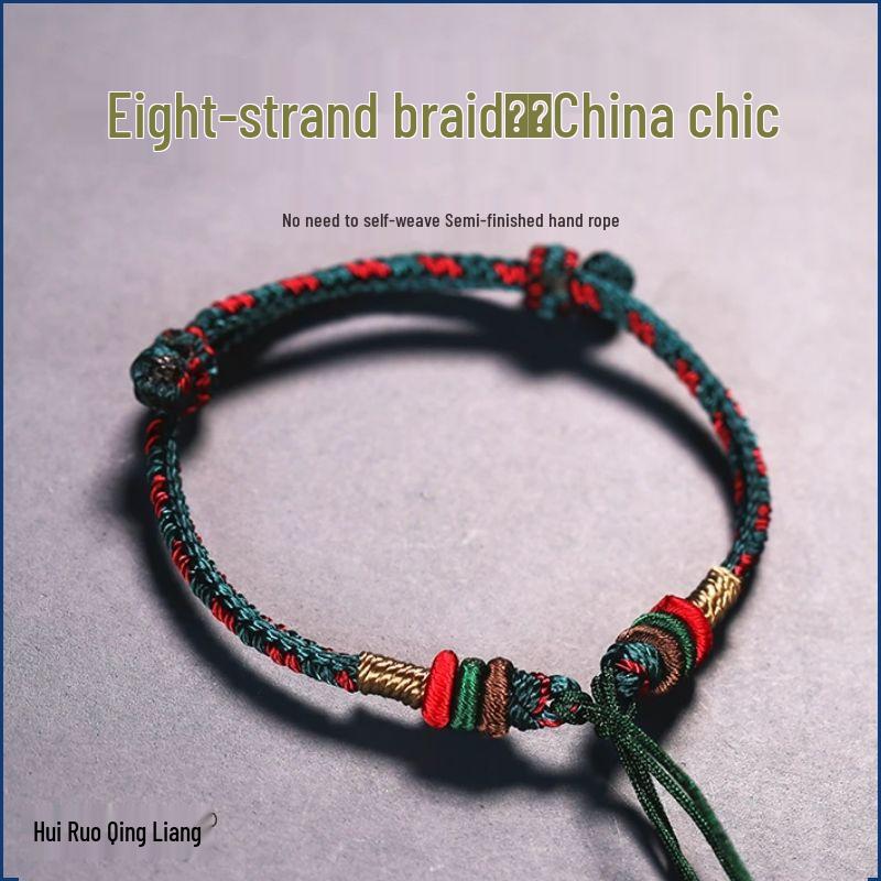

Ethnic Style Braided Rope Bracelet Kit: DIY Beaded Woven Lucky Rope синий/белый