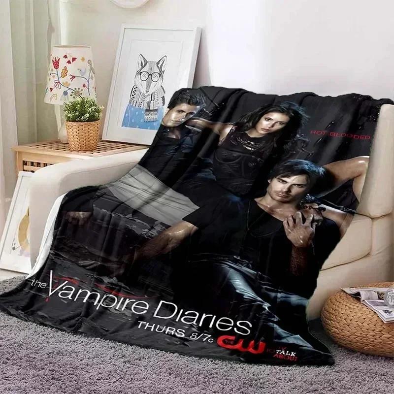 The Vampire Diaries 3D Printed Flannel Plush Blanket Bedspread Sofa Lazy Blanket Outdoor Lunch Break Blanket Travel Quilt Cover