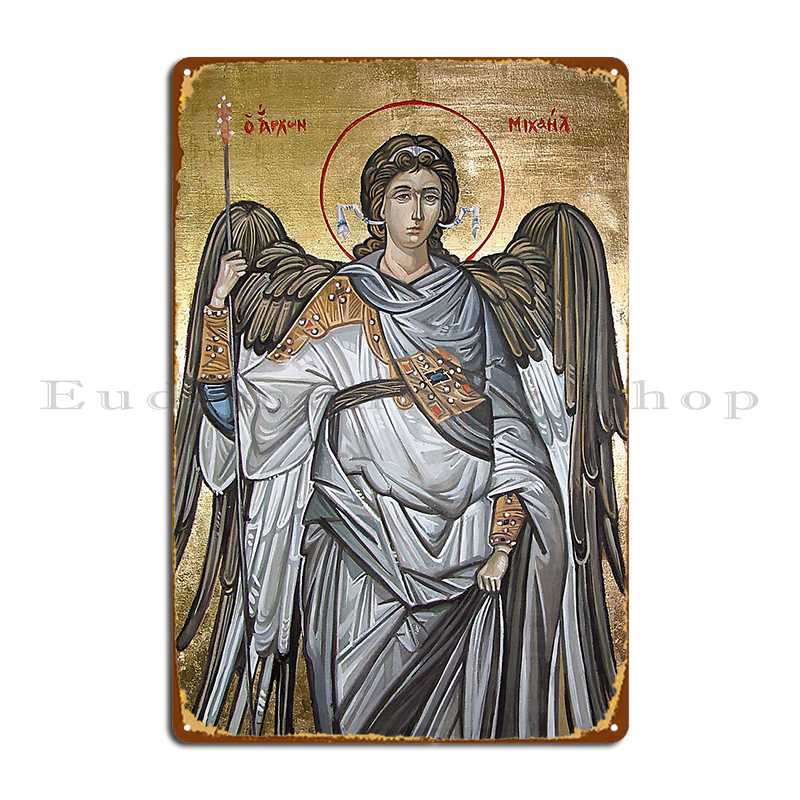 Archangel Michael Eastern Orthodox Icon Metal Sign Wall Mural Pub Club Create Decoration Tin Sign Poster