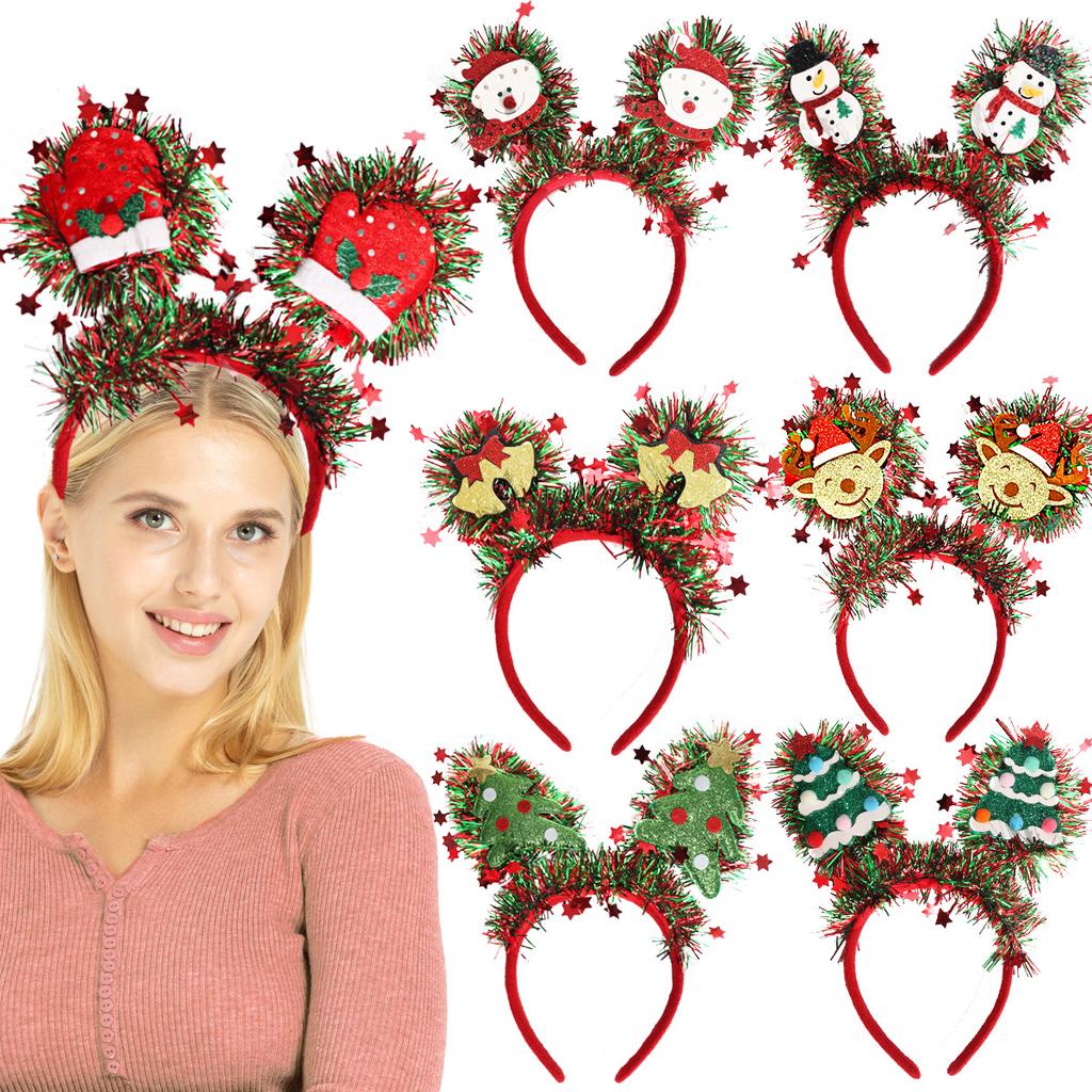Christmas hair clip for women new year headband new year hoop on the head teenage girls accessories christmas hair band