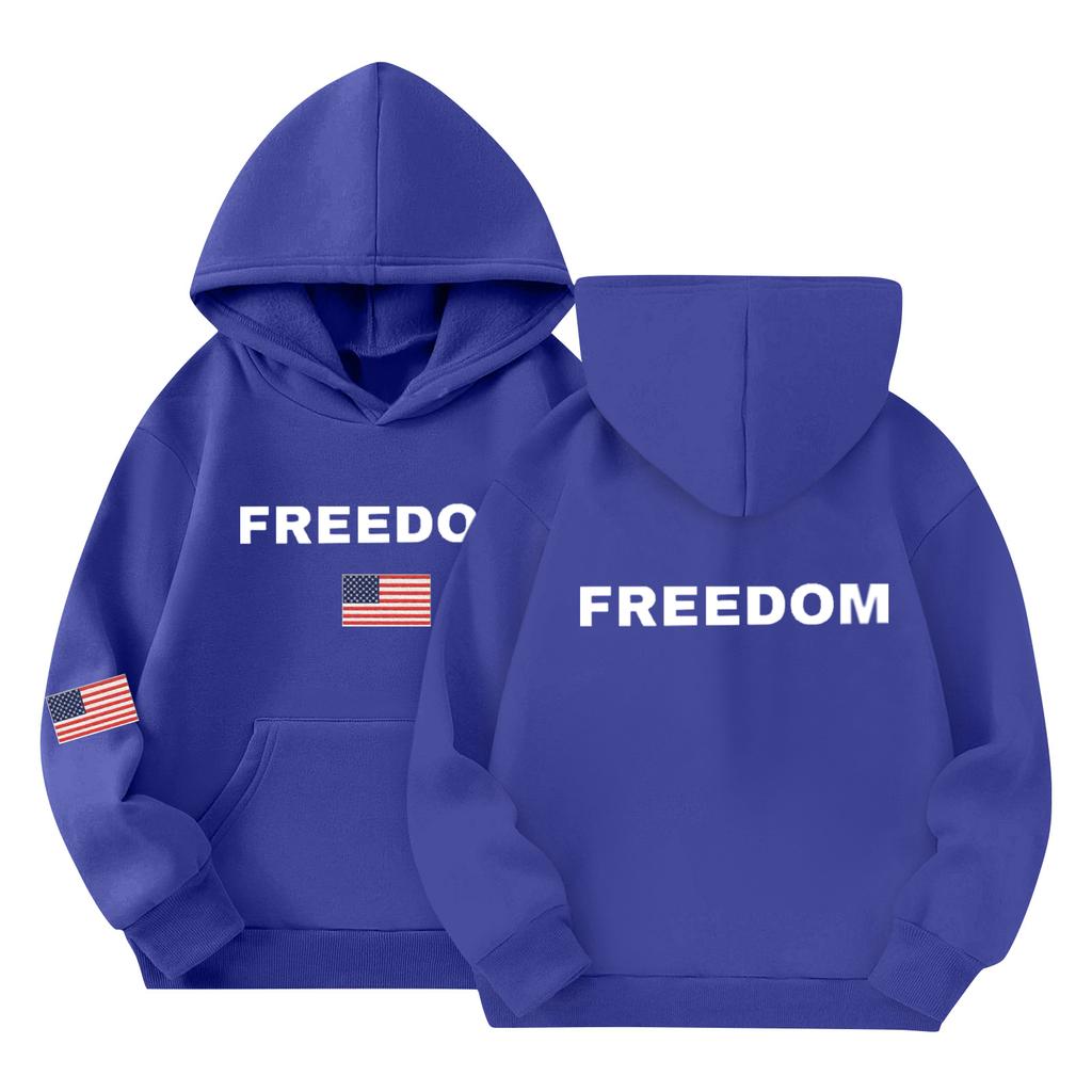 Children's Fashion Hooded Long Sleeved Printed Casual Pullover Sweatshirt Top