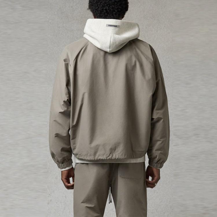 Fear of God Essentials High Collar Half-Zip Windbreaker with Drop Shoulders Unisex Windbreaker Cement FOG-FW20-359