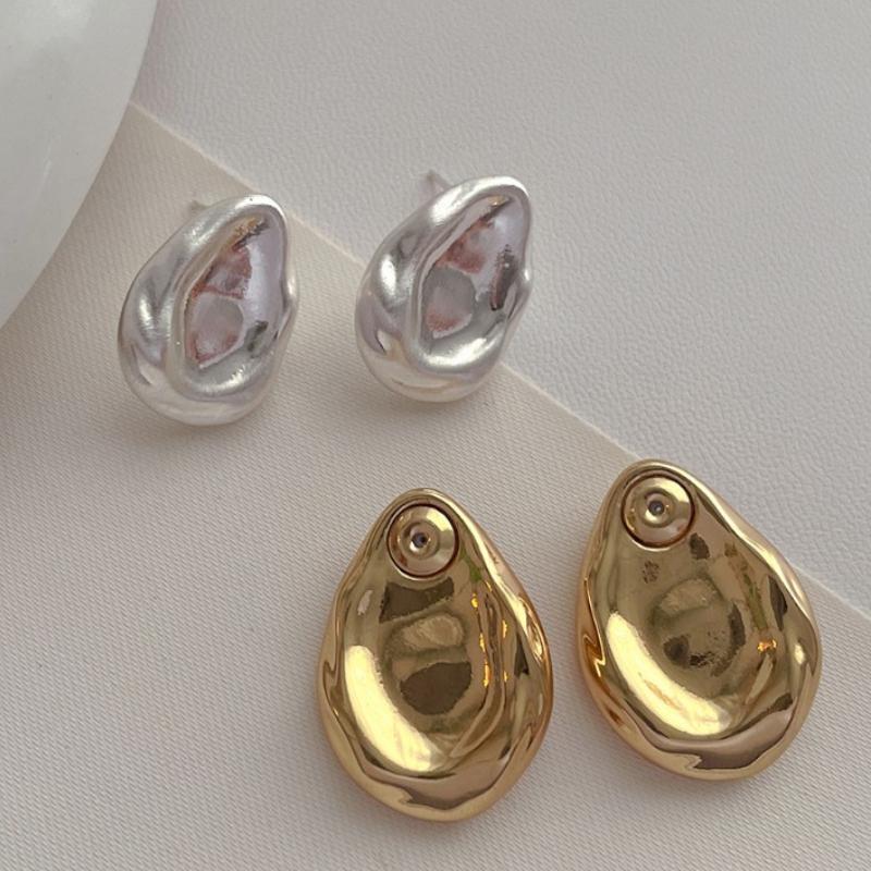 Fashion Jewelry Back With Front Metal Splicing Stud Earrings For Women Female Party Gift Accessories