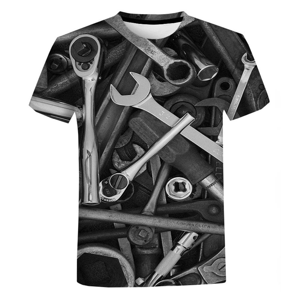 Summer Mechanic Tools Graphic 3D Printed Men's T-shirts Street Harajuku Oversized T-Shirt Fashion Casual Tops