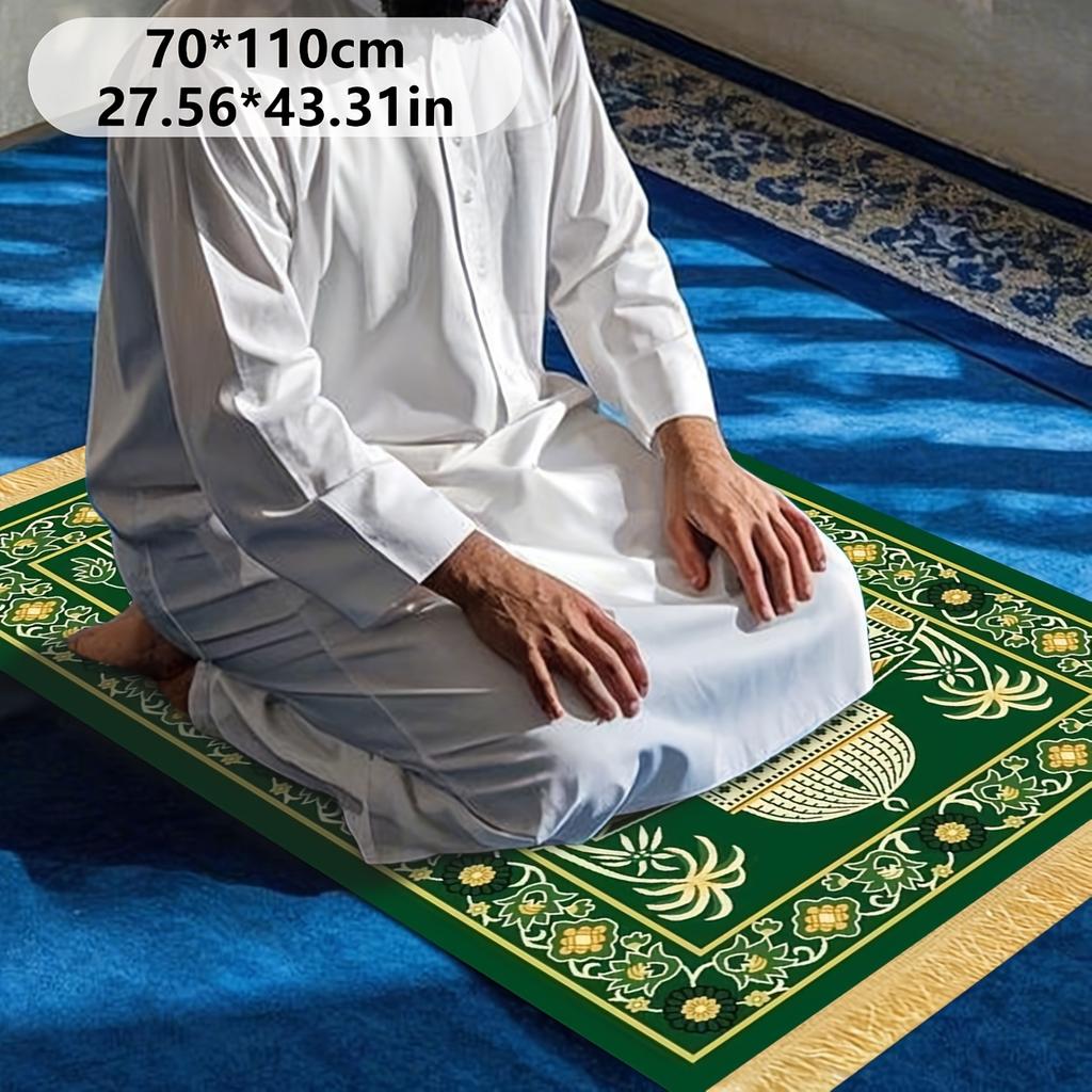 VIKAMA Více stylů islámský modlitební kobereček Polyester Přenosný muslimský Salah rohož Ramadan Dárek Květinový oblouk Domácí dekorace Modlitební koberec