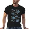 Embroidered Snowflakes Blue On White TShirt T Shirt Men 100 Cotton Luxury Brand Man T Shirts Graphic TShirt