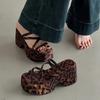 2026 Summer Platform Height Increase Women Slippers Fashion Open Toe Narrow Band Slide Ladies Elegant Wedges Heel Dress Shoes