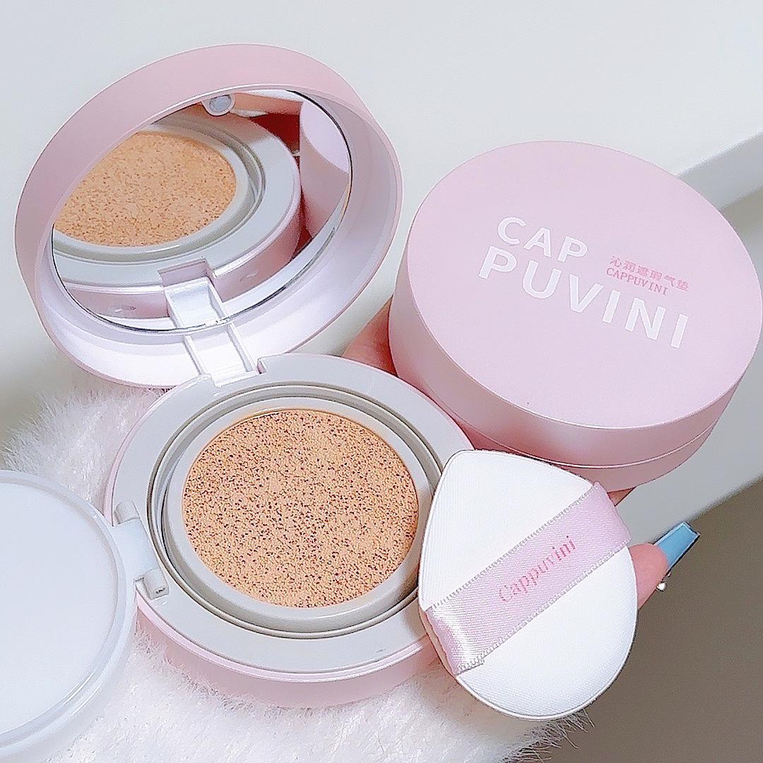 Cappuvini Matte Long-Lasting Moisturizing Cushion Foundation—Creamy, Skin-Brightening, Affordable Beauty.