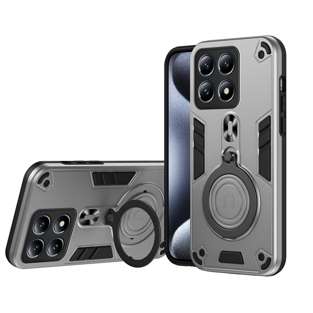 NEUER 360° Drehbarer Metall-Autohalterungsring Reverse Magsafe Magnetische Armor Handyhülle Für Xiaomi Mi 14T Pro 14tPro 5G
