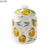 Lemon Patterned Ceramic Storage Jar Tea Caddy Large Storage Bottle Coffee Bean Can Snack Can Candy Jar Food Containers Organizer