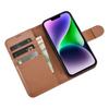 2in1 Leather Flip Case iPhone 14 Plus Anti-rfid Wallet Case Brown