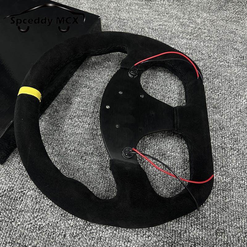 Type D 13inch 325mm Car Gaming Simulation Racing Steering Wheel Suede Leather Universal 6 Bolt 70mm Car Sports Steering Wheel