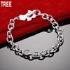 925 Sterling Silver Bone Side Chain Simple Bracelet Gift Jewelry