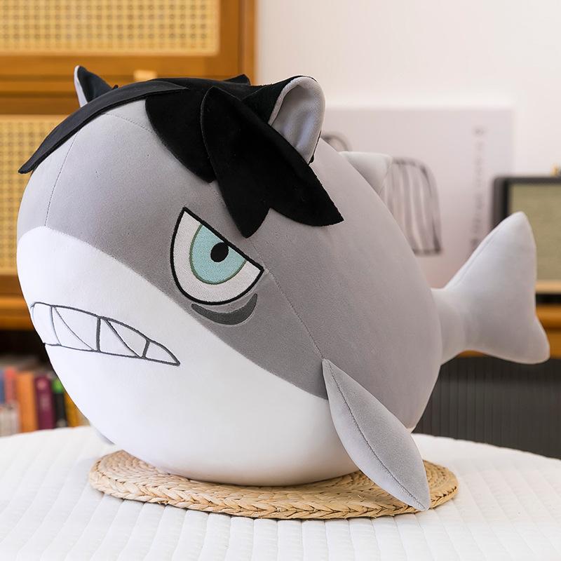 Cute Marine Animals Leo Shark Doll Plush Toy Children's Birthday Gift Fierce Great Shark Doll Throw Pillow