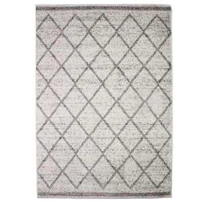 Tapis Toucher Laineux Motifs Ethniques Écru 133x190