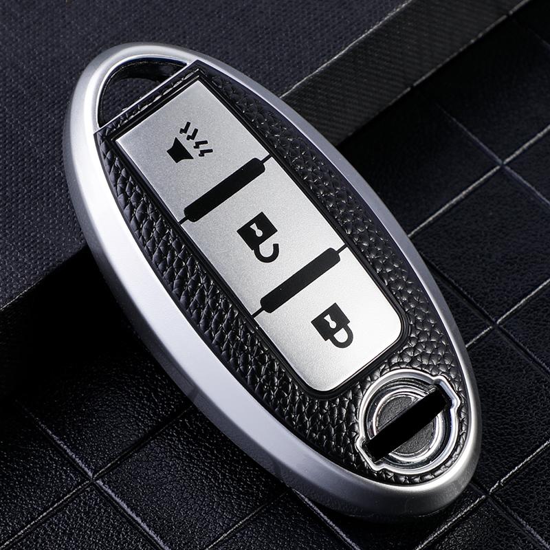 Car Key Case Cover for Nissan Leaf Micra Qashqai J11 J10 X Trail T32 Fob Versa Note Patrol Key Cover AccessoriesTPU Leather