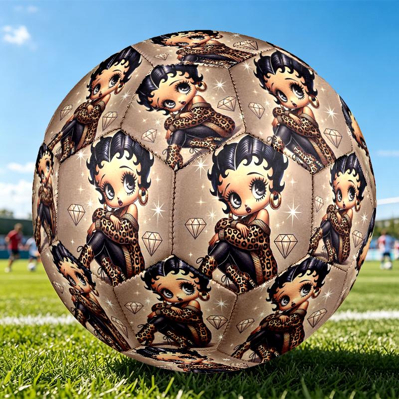 1pc Betty Boop Size 5 Soccer Ball, Standard Sport Football Firm Stitching for Training And Match, Gentle on the Feet, Durable and Unique