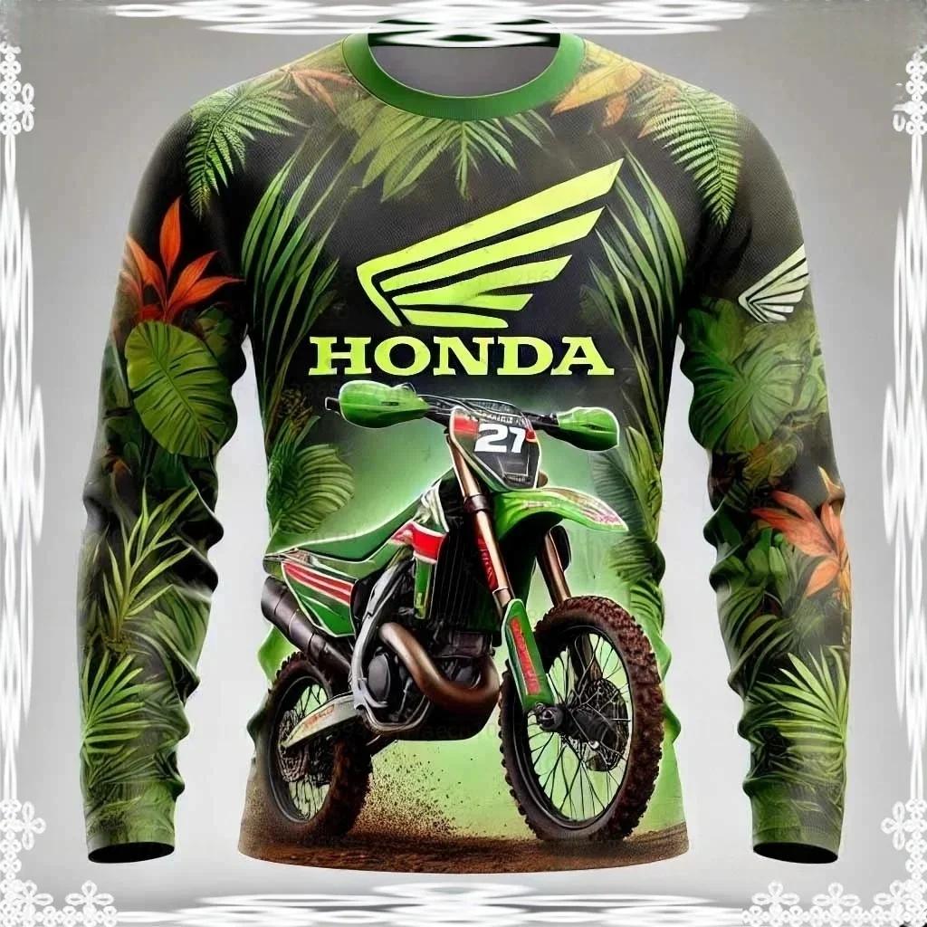 BWG5  Honda 2026 Summer New Off-Road Motorcycle Riding T-Shirt Breathable Sportswear Men and Women Riding Clothes
