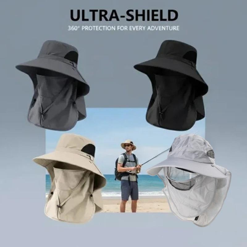 Camping Mesh Breathable Sun Hat Wide Brims Sun Protections Cap Mountaineering Cap Large Fisherman Hat Bucket Outdoor
