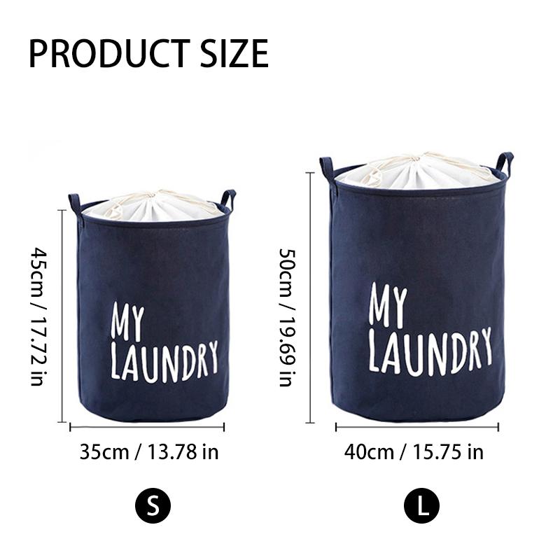 Foldable Dirty Clothes Basket Bundle Mouth Cotton Linen Cylindrical Type High Capacity Clothing Storage Moving Bag Waterproof