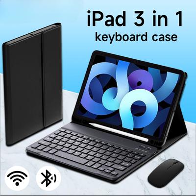 Tablet Deri IPad Kılıf Pro 11 Air4/5th Bluetooth Klavye Kılıfı için IPad 9/10th Nesil Kılıf Kalem Tepsisi ile Darbeye Dayanıklı Koruma Kapağı