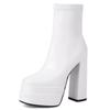 Sexy Platform Women's Ankle Boots 2025 Winter Shoes High Heels Short Boot Black White Red Dance Party Shoes For Girl Large Size