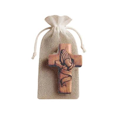 2D Flat Wooden Pocket Cross Gift Ornament