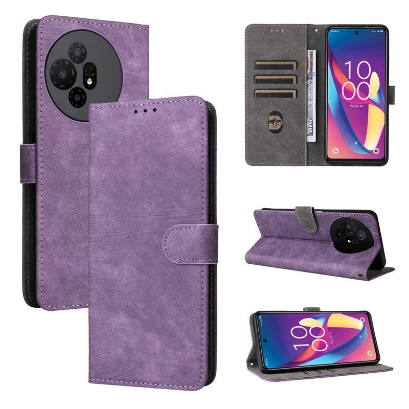 

Чехол-книжка для TCL 50 XL, чехол из искусственной кожи, полная защита корпуса [блокировка RFID], чехол-кошелек for TCL 50 XL фиолетовый