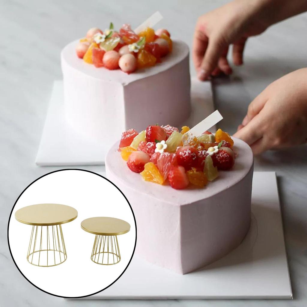 2 Packs Gold Iron Cake Stand, Round Shaped Cupcake Stands, Wedding Birthday