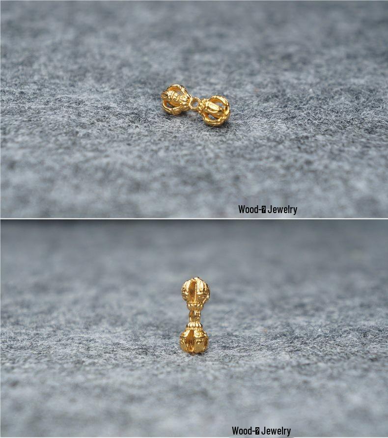 Gold Plated S925 Silver Vajra Spacer Bead for DIY Bracelet Pendant