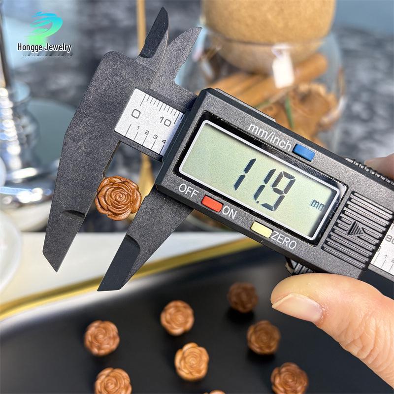 Sandalwood Rose Handwoven Pendant Necklace with Spacer Beads