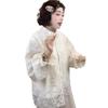 French Openwork Crochet Turn-Down Collar Women's Shirt - Stylish Spring 2025 Casual Outerwear