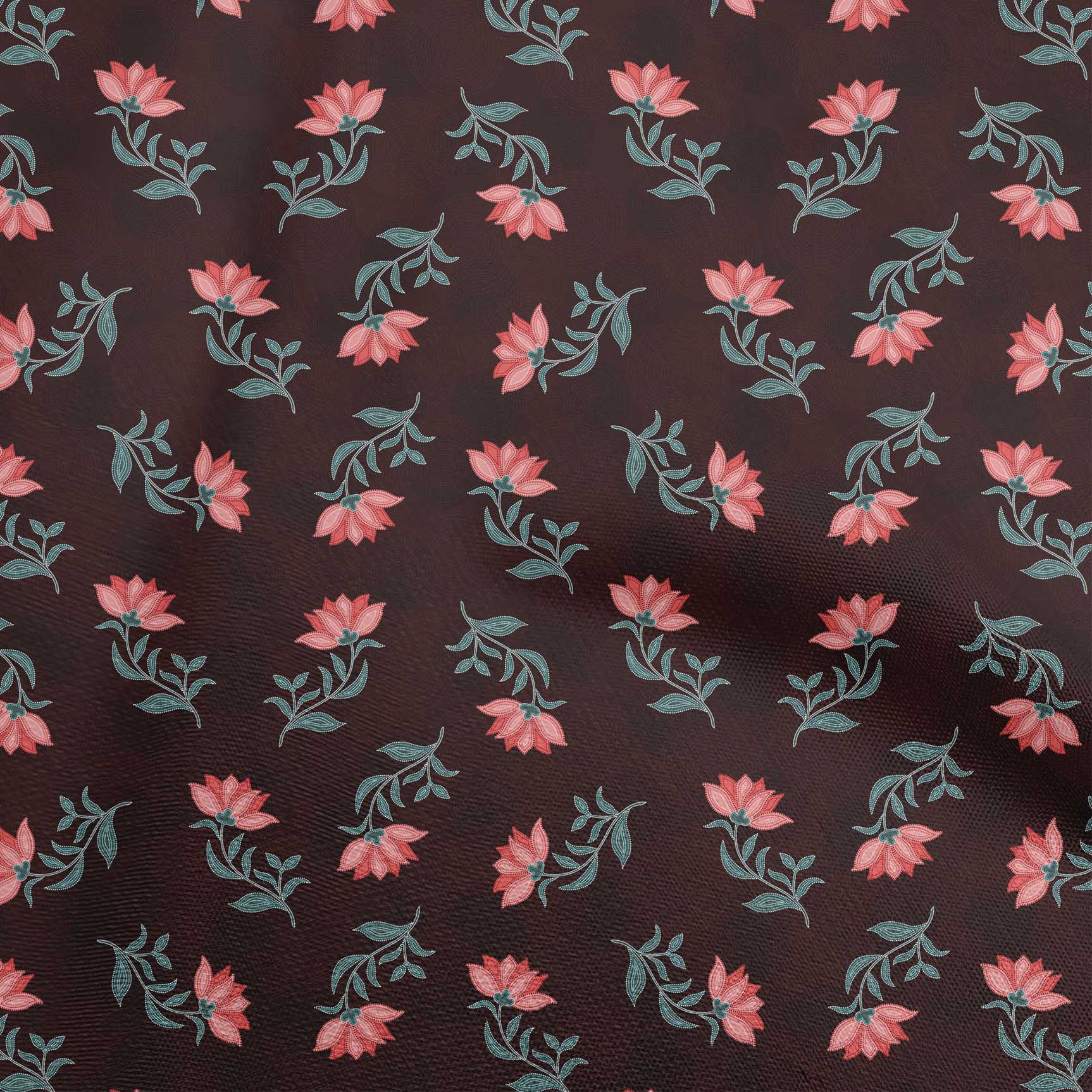 

oneOone Cotton Flex Темно-сіра тканина Сукня з квітковим принтом у крапку Тканина з принтом Тканина у дворі 40 дюймів 42 Inch Wide - Viscose Chiffon малиновий