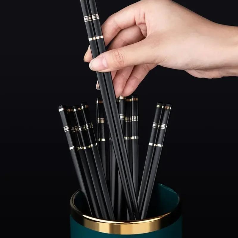 Chop Sticks De Liga Reutilizáveis Para Cozinha, Ferramenta Talheres Sushi Chinês Japonês Acessórios Coreanos 1Pares Chopsticks