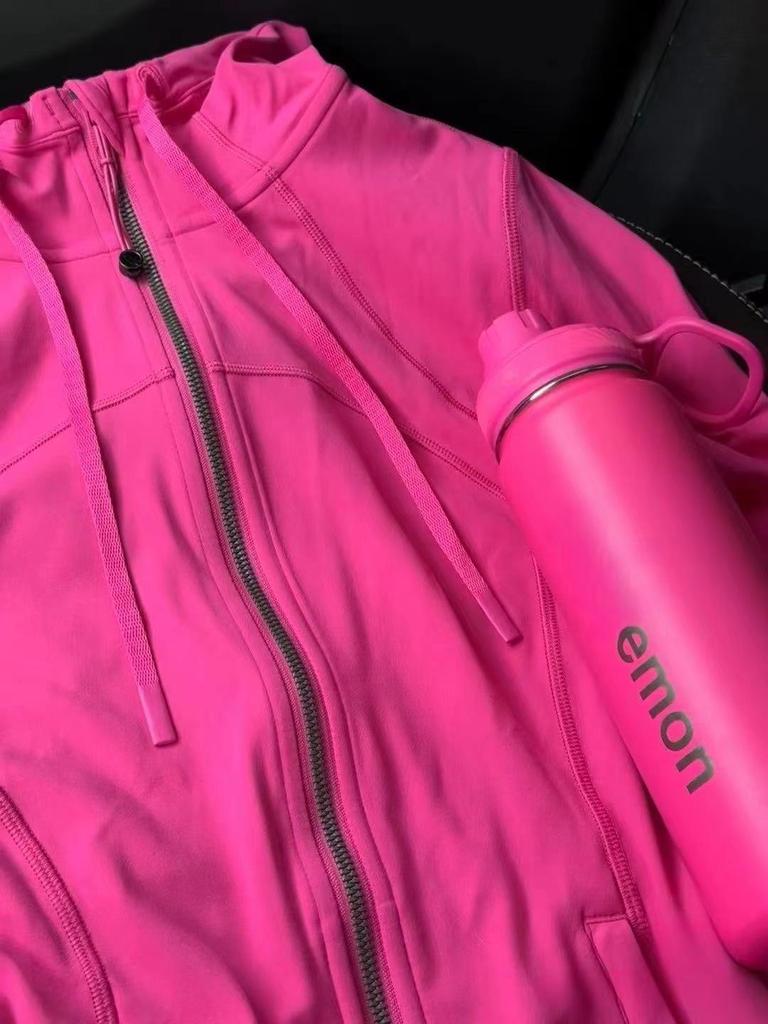 Luludarling Damska Bluza z Kapturem do Jogi - Wyszczuplający Szczotkowany Top Sportowy