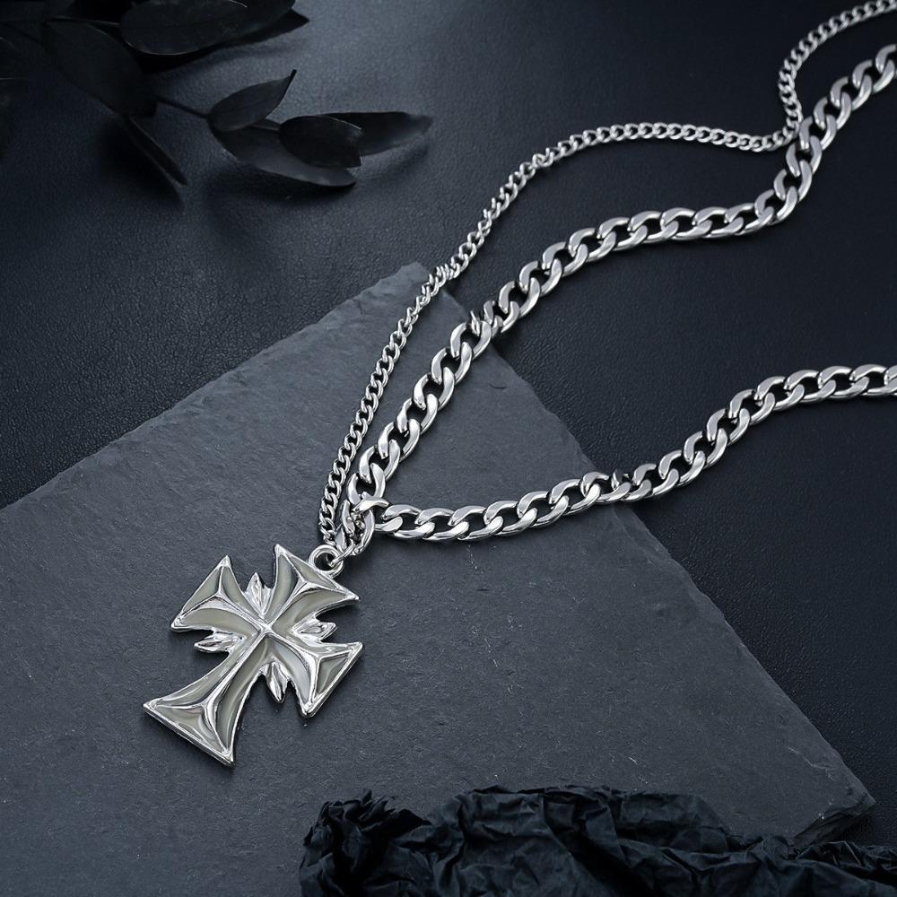 Kreuzkette Herren Titanstahl Nicht Verblassend Hochwertiges Gefühl Vielseitiges Persönlichkeitsdesign Sommer Accessoires Damen Trend Einfacher Schmuck