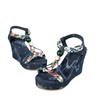 Fashion 2025 Rome Ladies Shoes Open Toe Women's Sandals Plus Size Casual Sandals Women Print Elastic Band High Wedges Shoes Female