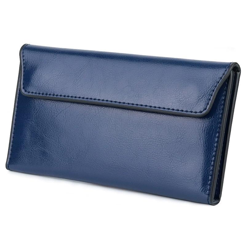 Genuine Leather Women Wallet Clutch Large Capacity Ultra-thin Long Wallet Stylish and Simple Multifunctional Handbag