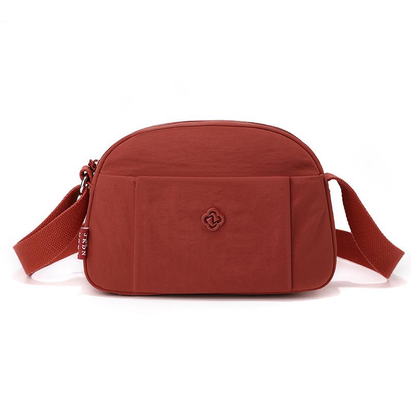 Solid Color Nylon Crossbody Bag Multi Pocket Casual Shoulder Bag for Women