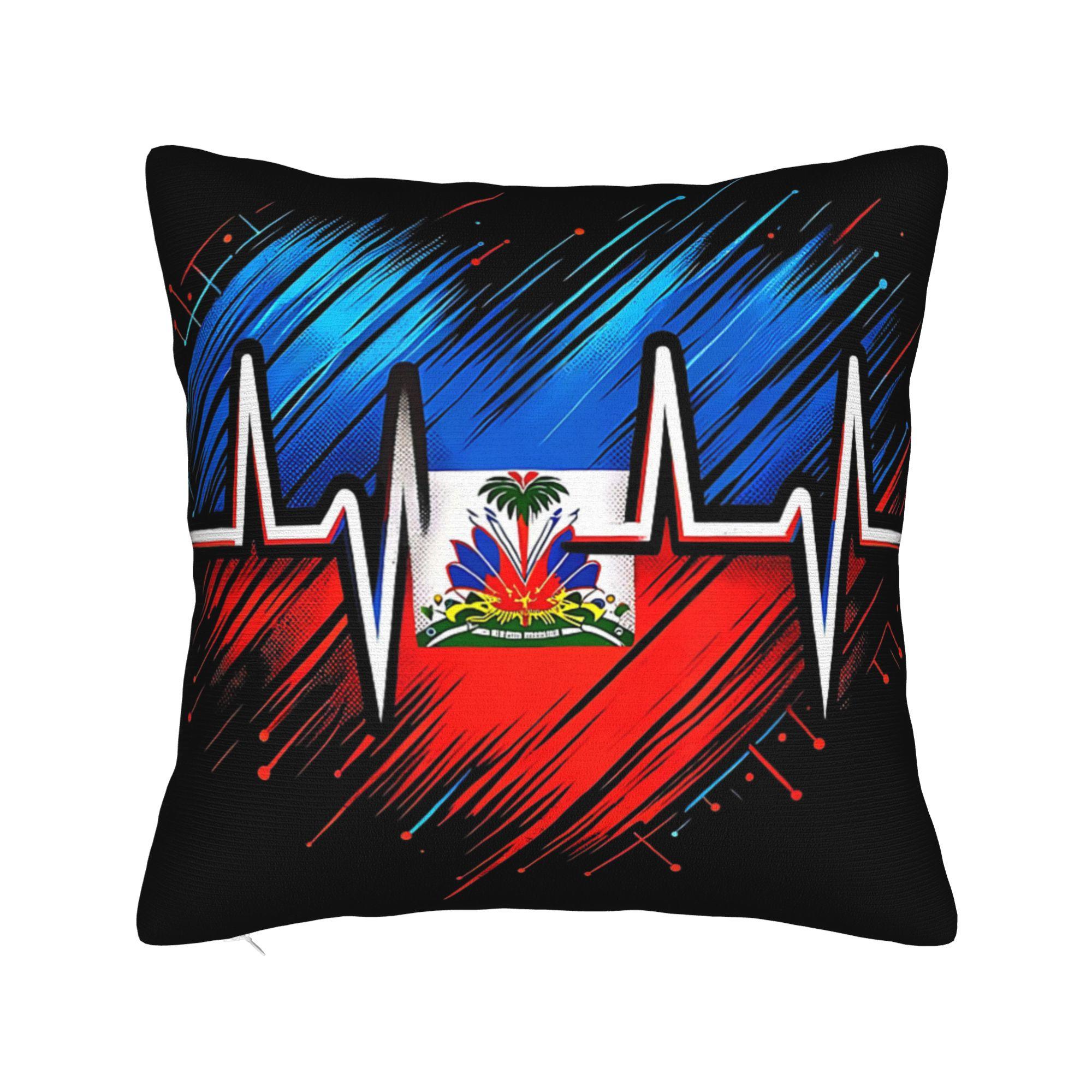 Pillow Case Haitian Flag Day Love Haiti Haitian Haitian Roots Haiti Flag Pillow Cover For Living Room Bed Chair Pillowcases 30cmx30cm