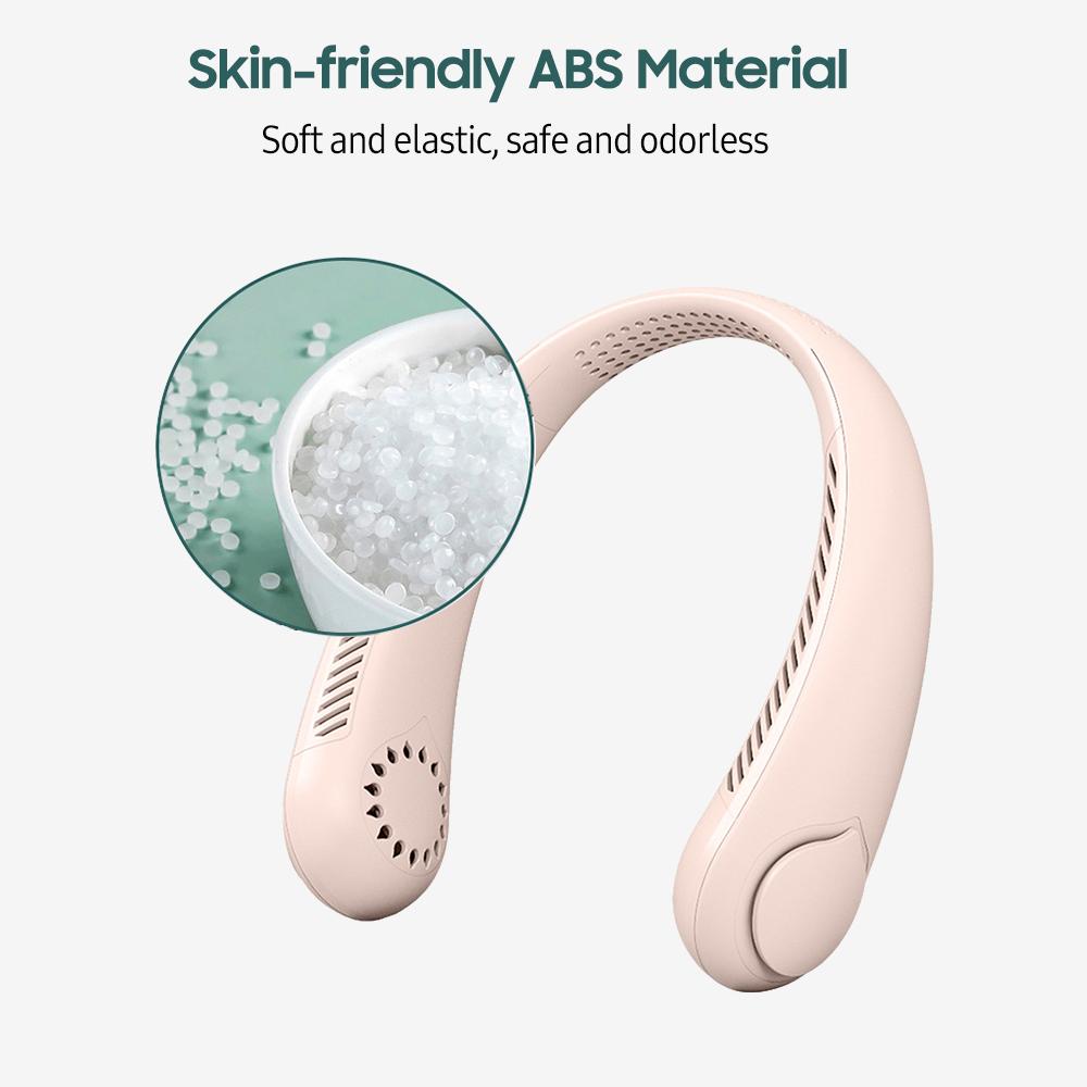 Portable Neck Fan Rechargeable Bladeless Wearable Cooling Head Fan 3 Speed 1800mAh Battery Operated Wearable Personal