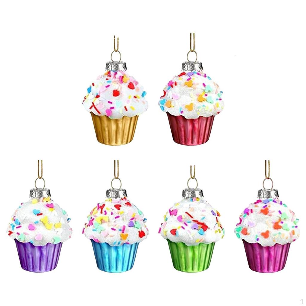 Cupcake Christmas Ornaments Hanging Ornament Tree Decorations Creative Pastel Dessert