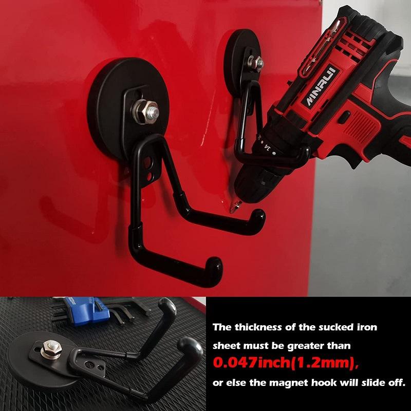 Strong Magnet Garage Hook Nail Free Installation Load-Bearing Anti Slip Waterproof Suitable For Gardening Tools 43mm