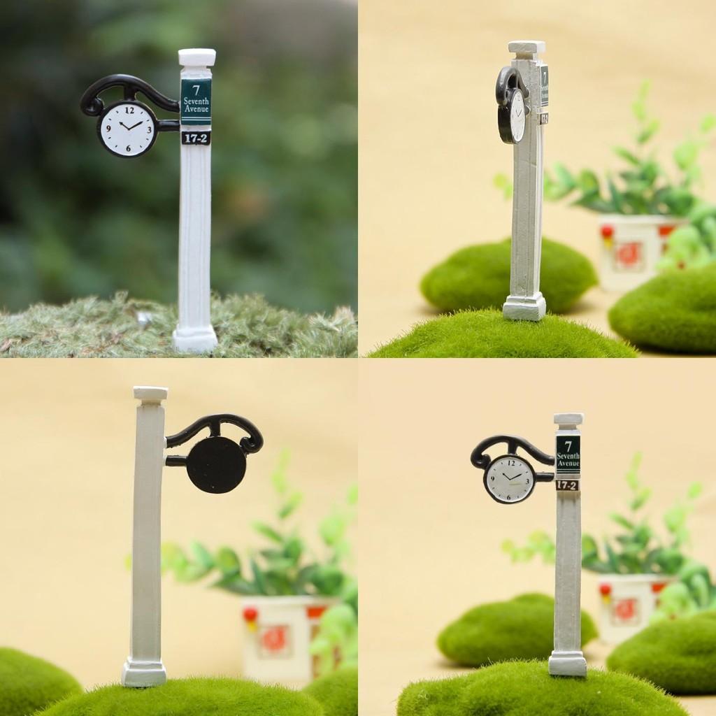 Creative Clock White Road Sign Mini Model For Home Decor And Photography Props